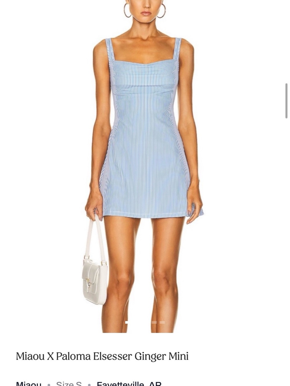 Miaou Blue and White Pinstripe Mini Dress